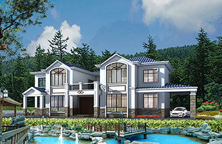 農(nóng)村雙拼別墅帶車庫_別墅設(shè)計圖紙