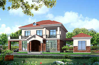 農(nóng)村30萬別墅款式二層自建房設(shè)計(jì)圖，外觀簡(jiǎn)約大氣