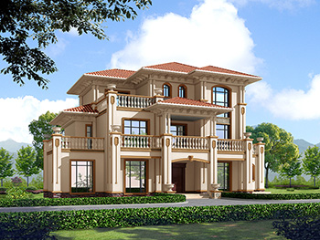 三層歐式豪華別墅設(shè)計方案，全套圖紙+效果圖