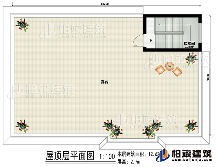 屋頂：樓梯間、露臺